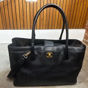 Chanel Black Leather Tote Bag